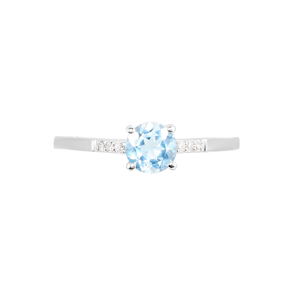 Bague Tarente Or Blanc Topaze Et Oxyde De Zirconium