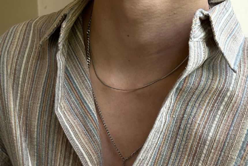 SeoulPop - Unisex gestreept losvallend overhemd met lange mouwen