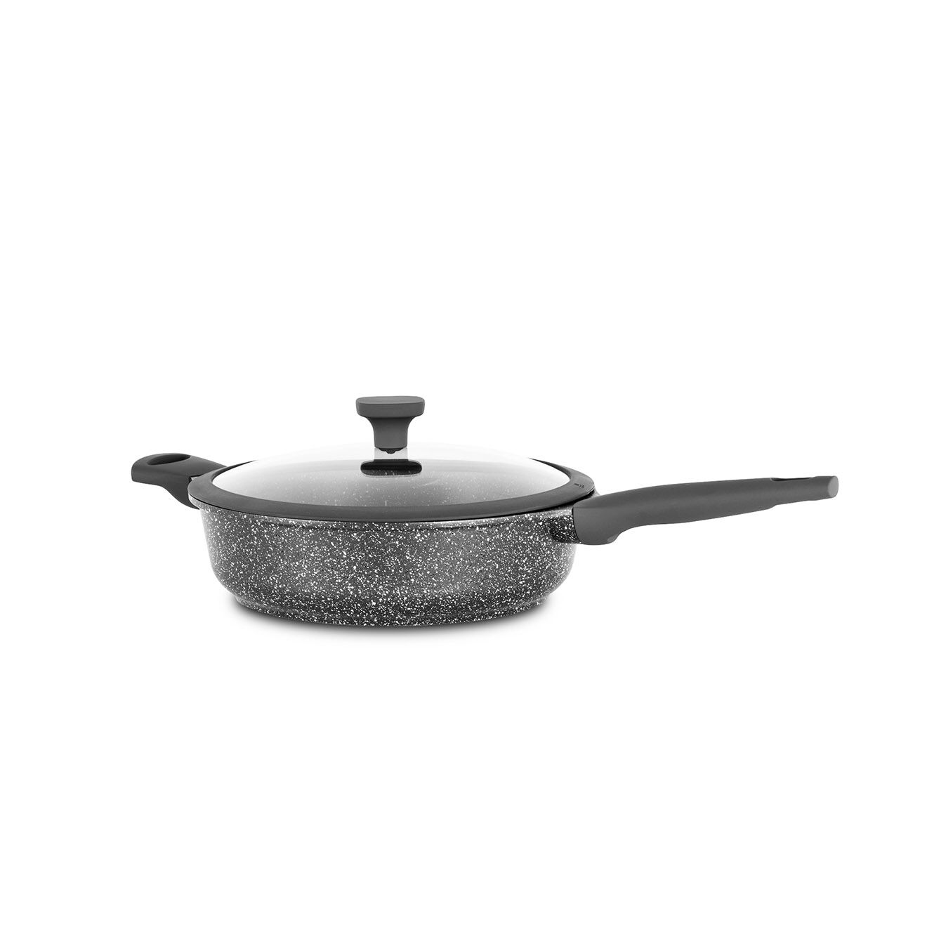 Kitchencook Sauteuse fonte d'aluminium induction effet pierre icone st24tfi gris - D.24 cm