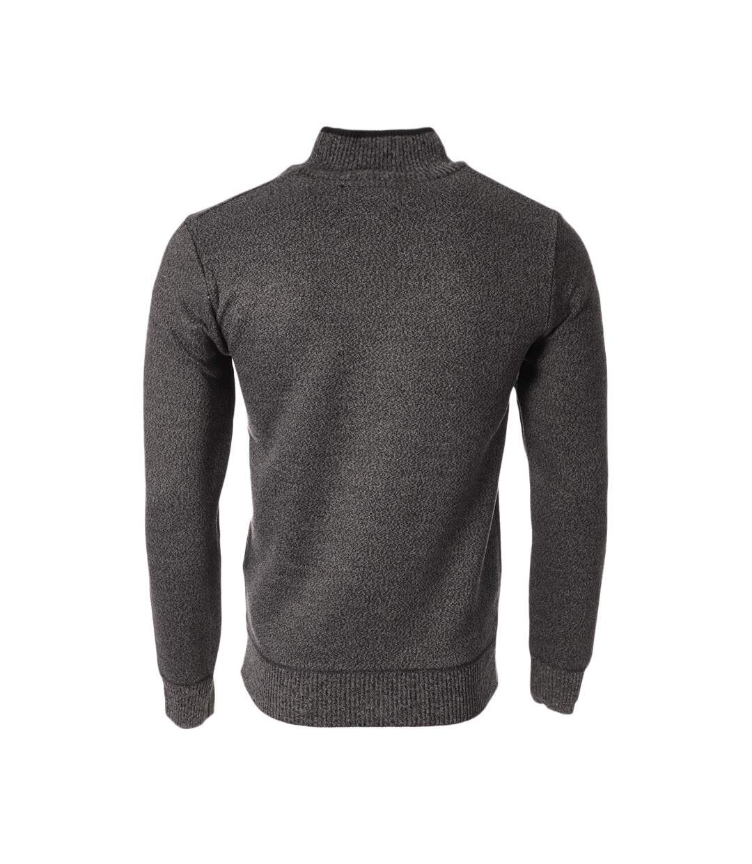 Pull 1/4 de Zip Gris Homme RMS26 Zip Jacquard
