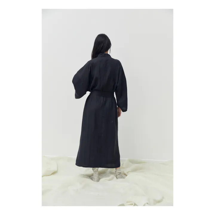 Deiji Studios Robe Ceinturée 02 Lin | Noir
