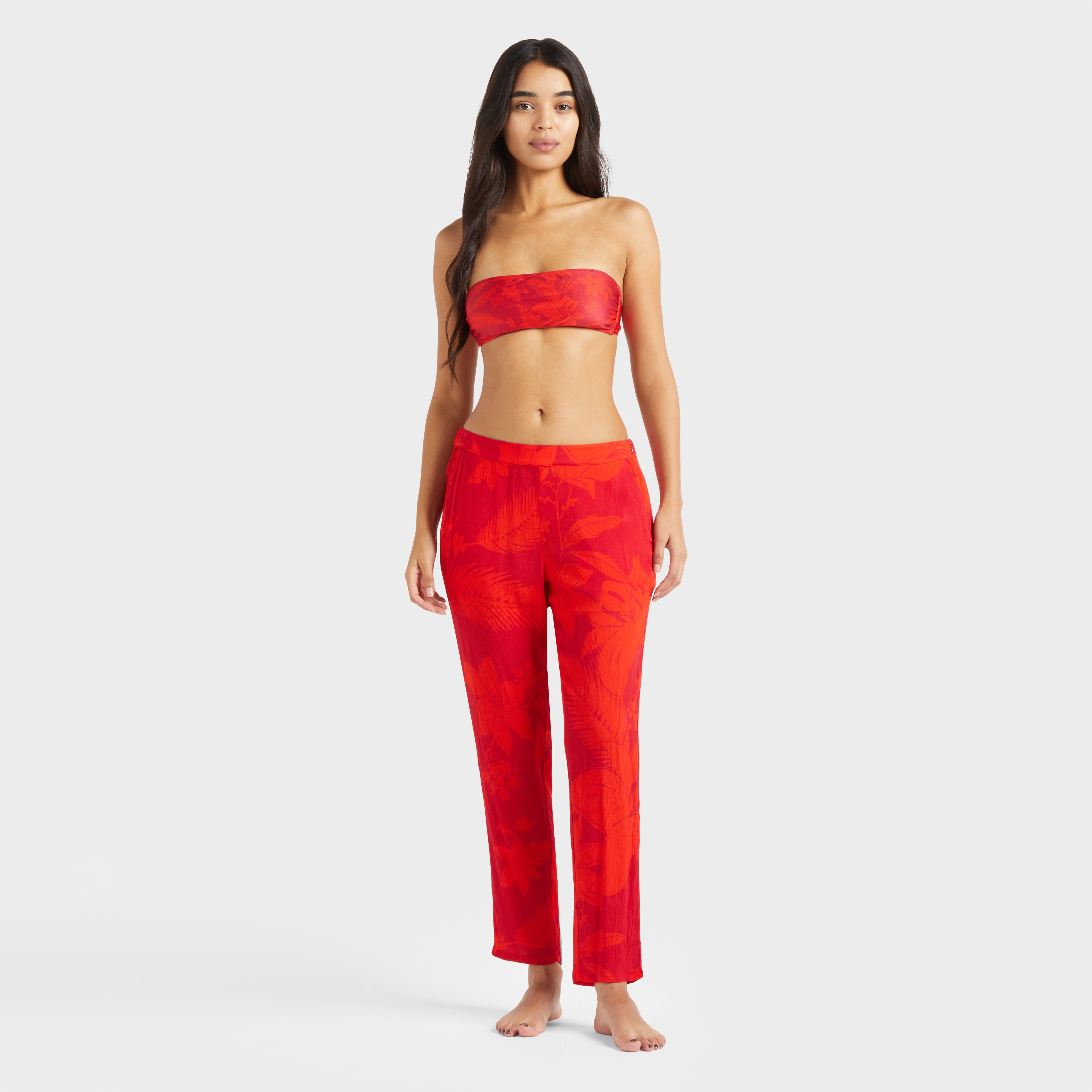 Pantalon en viscose femme Flower Power