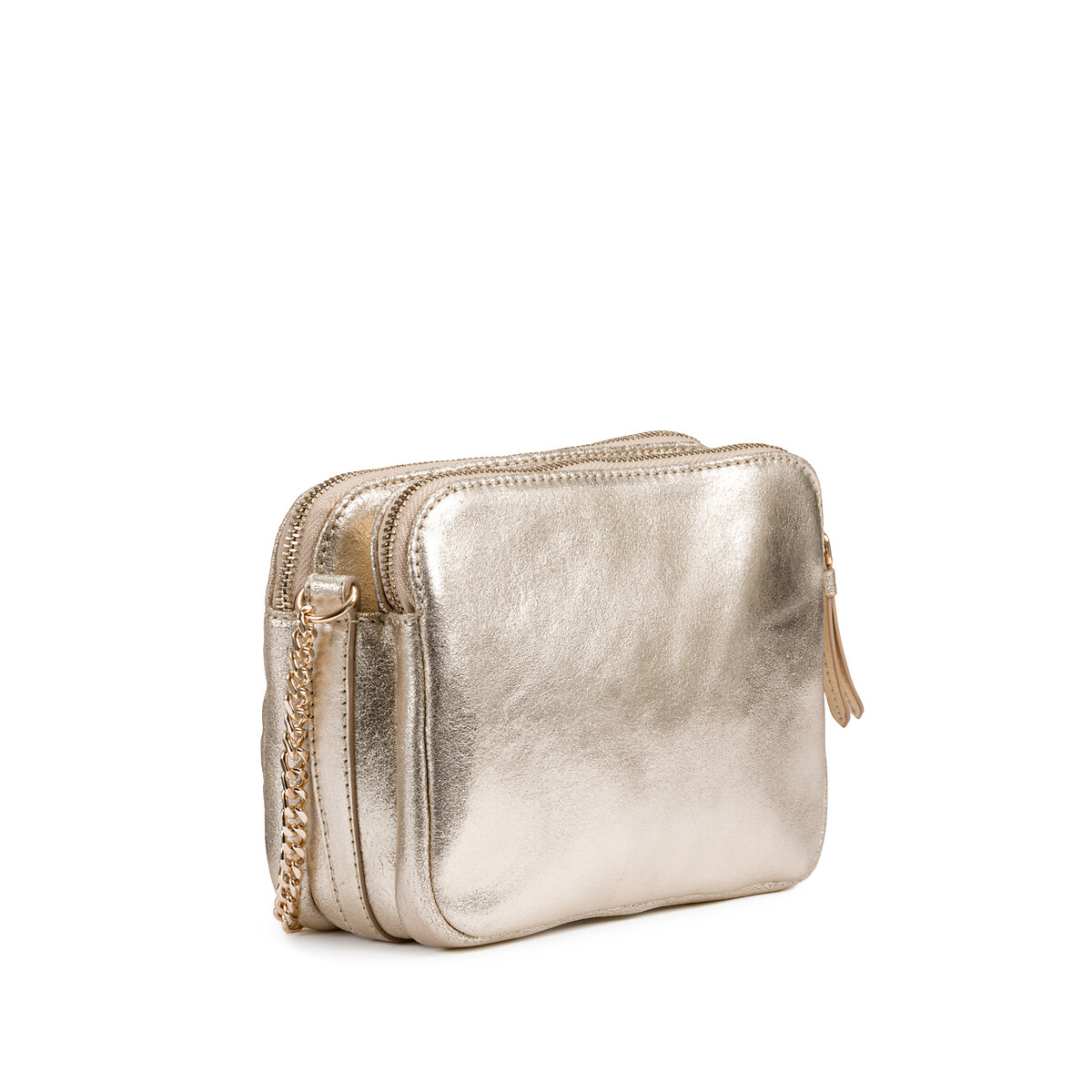 COLEÇÕES LA REDOUTE<br>Bolsa acolchoada em couro com efeito metálico