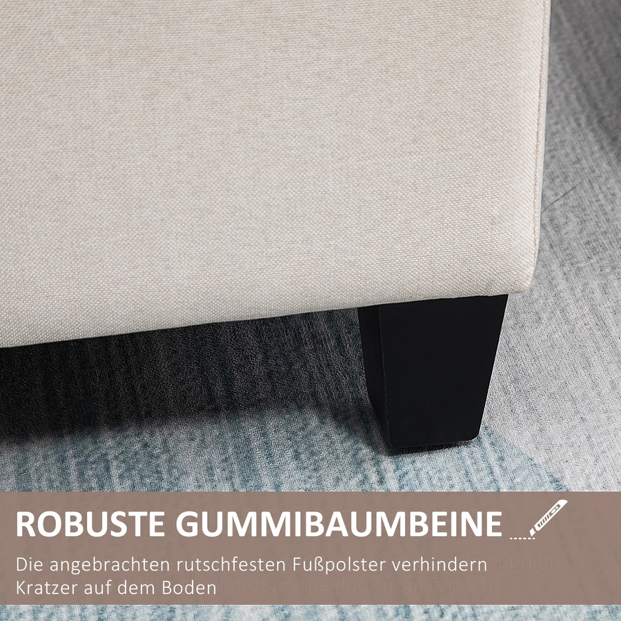 HOMCOM Sitzbank mit Stauraum cremeweiß