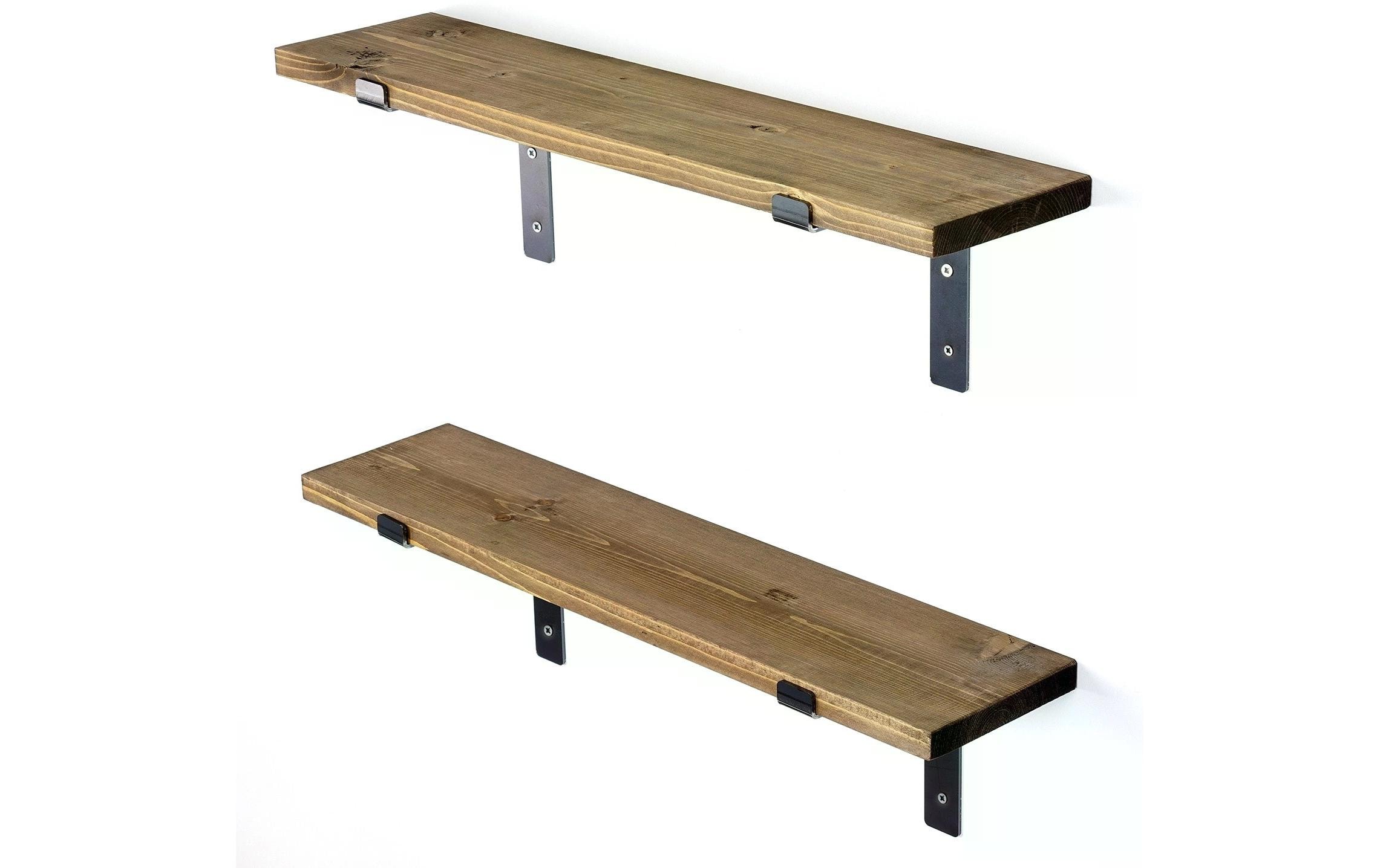 Wandregal LAM004 2 Stück, 60 x 16 x 14 cm, WalnussWandablagen