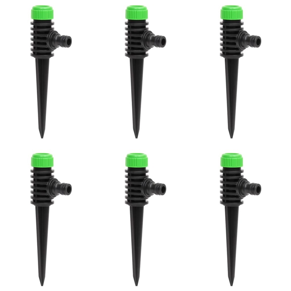 Arroseurs rotatifs 6 pcs vert et noir 3x6x19,5 cm abs et pp