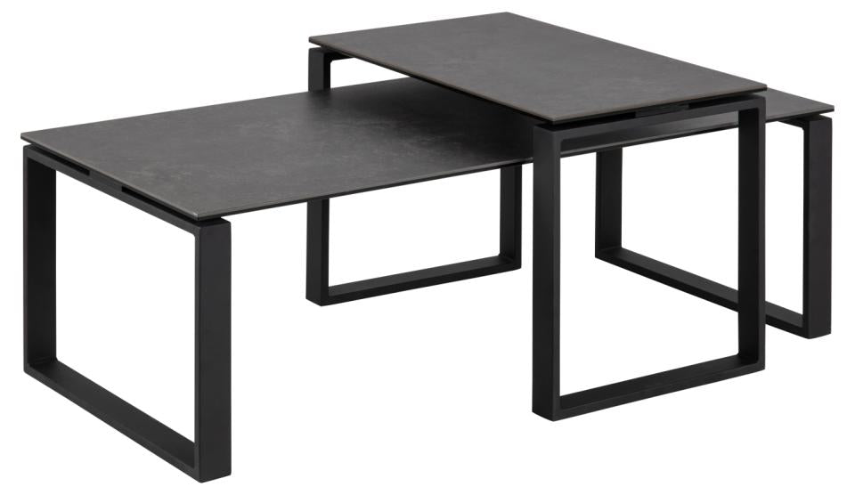 Muker Salontafel Set - 115 x 55 cm - Zwart