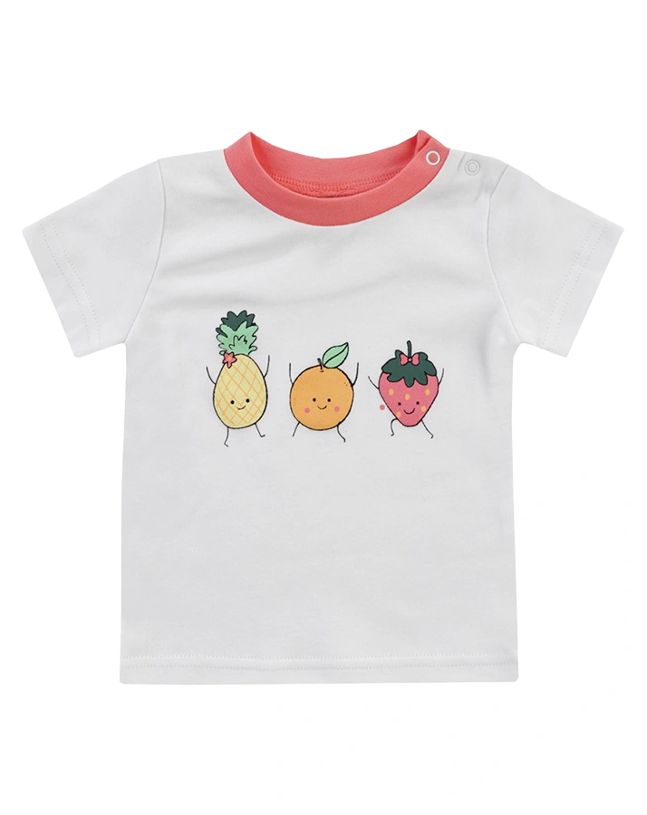 T-Shirt CRAZY FRUITS 2er-Pack in weiß/rosa