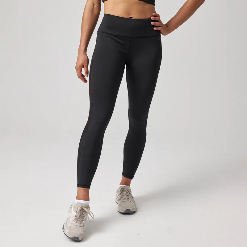 High Waist Leggings Mesh aus recyceltem Polyester Schwarz