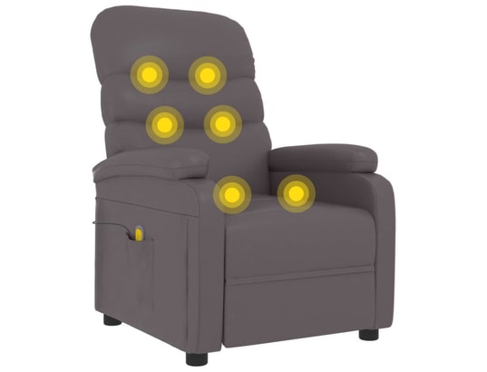 VIDAXL - Fauteuil Relaxation Fauteuil de massage gris similicuir