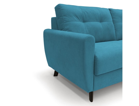 DIVANI.STORE - Canapé lit callisto en tissu imperméable bleu ciel 3 places