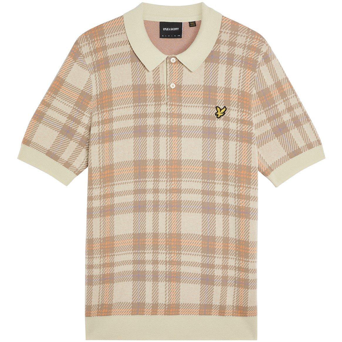 Lyle and Scott Tartan Knit Polo Shirt