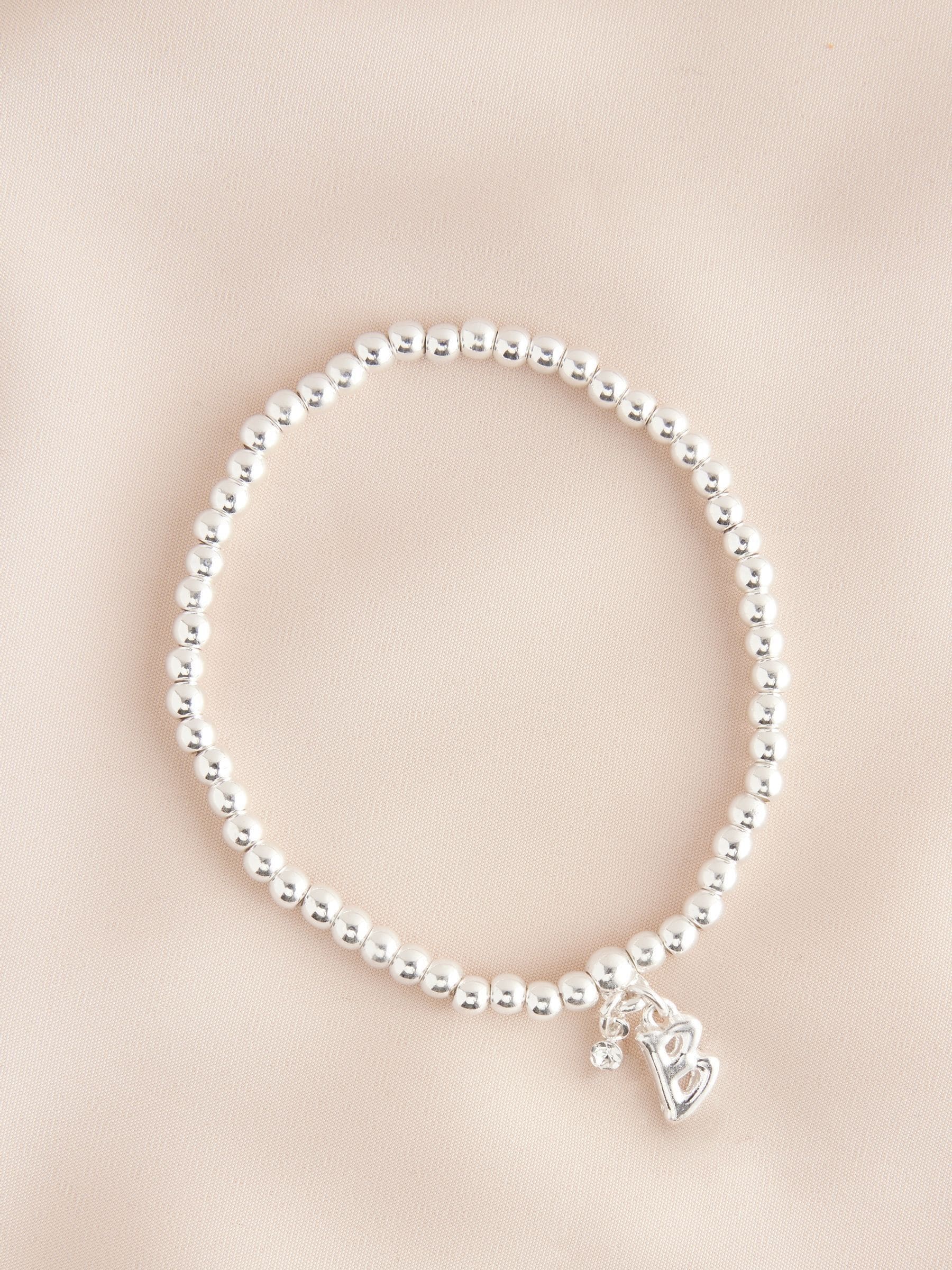 Zilverkleurig - Letterarmband met stretch