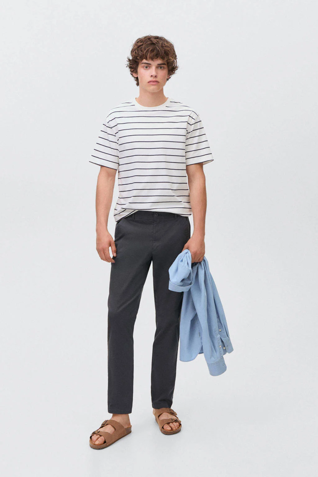 MANGO TEEN regular chino antraciet