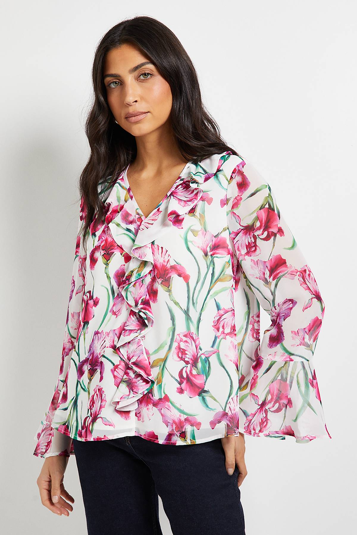Wallis Blouse à Détails de Volants Floraux