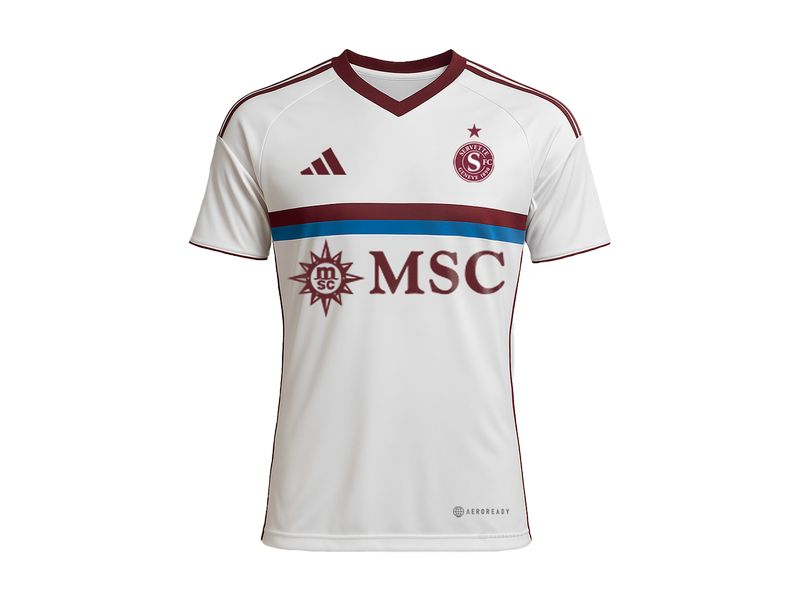Servette FC Jersey Away 25/26 M, Weiss Auswärtstrikot des Servette FC für die Saison 2025/26