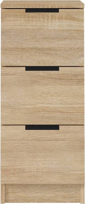 vidaXL - Dressoir - Sonoma Eikenkleurig - Bewerkt Hout - 3 Lades