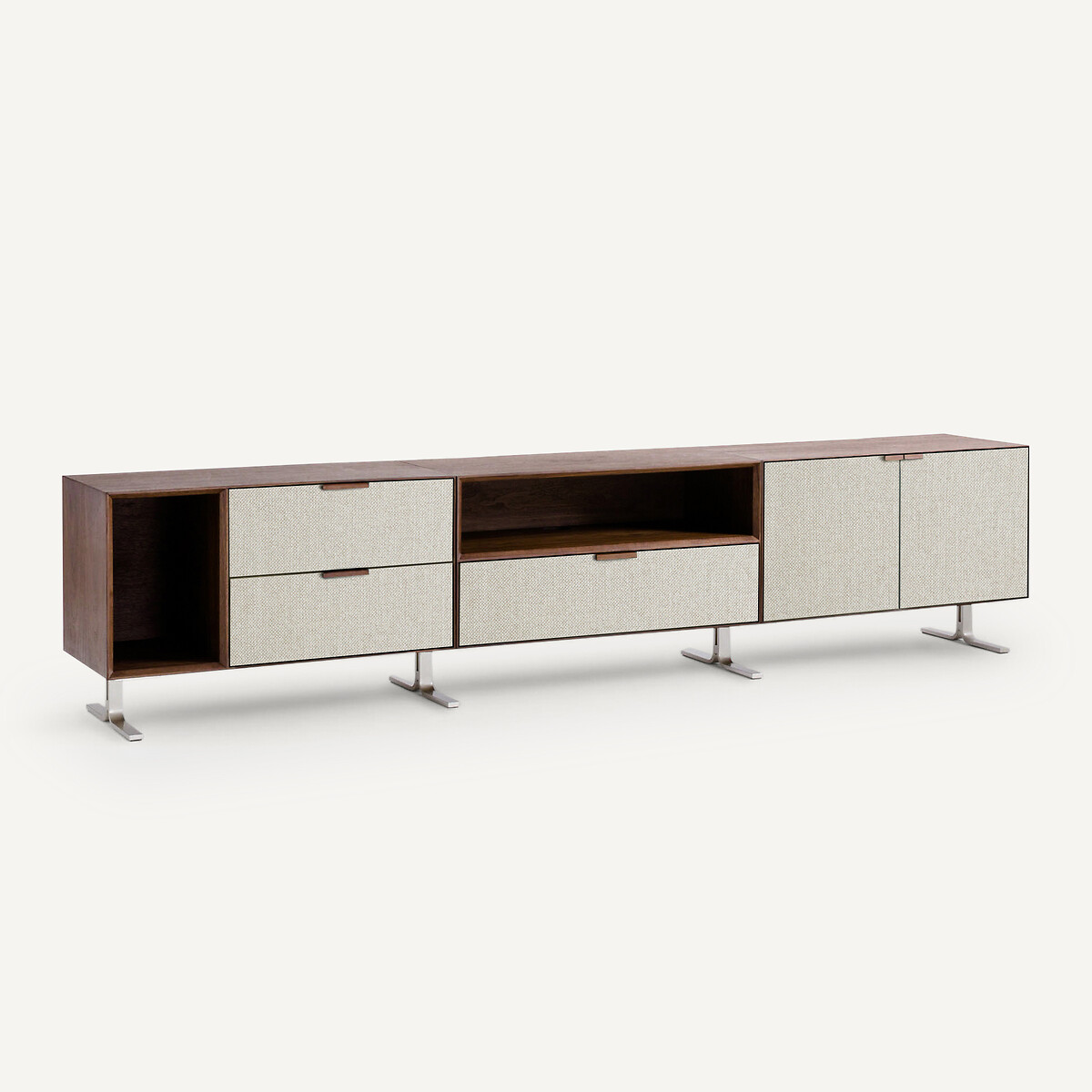 AM.PM<br>Mesa de cabeceira com 2 portas, nogueira e tecido, Aldon
