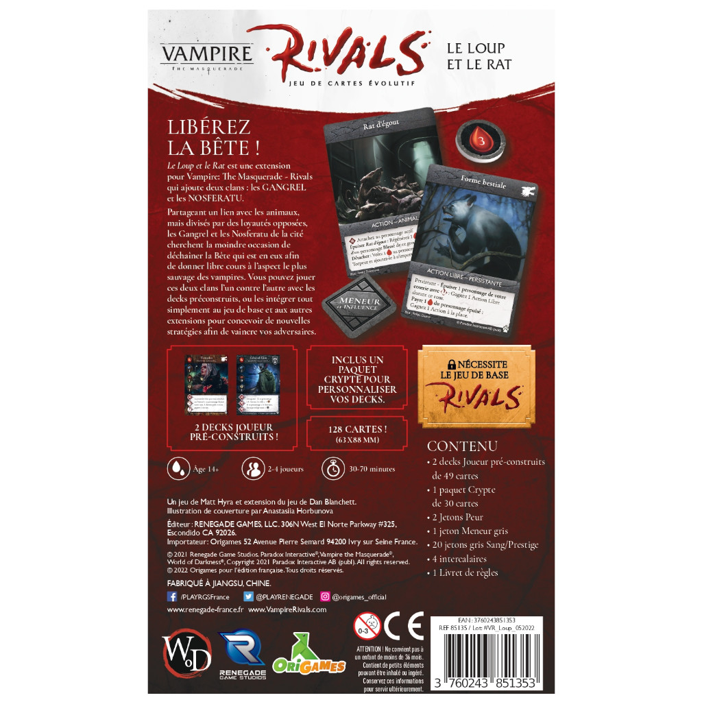 Vampire : The Masquerade - Rivals - Le Loup et le Rat