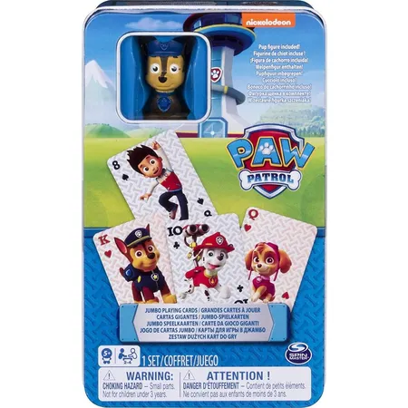 Spin Master Paw Patrol Jumbo-Spielkarten + Chase-Figur