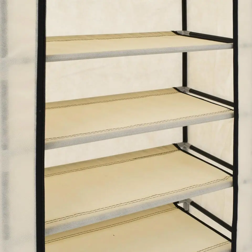 vidaXL - Schoenenkast - Crème - Stof - 58 x 28 x 106 cm