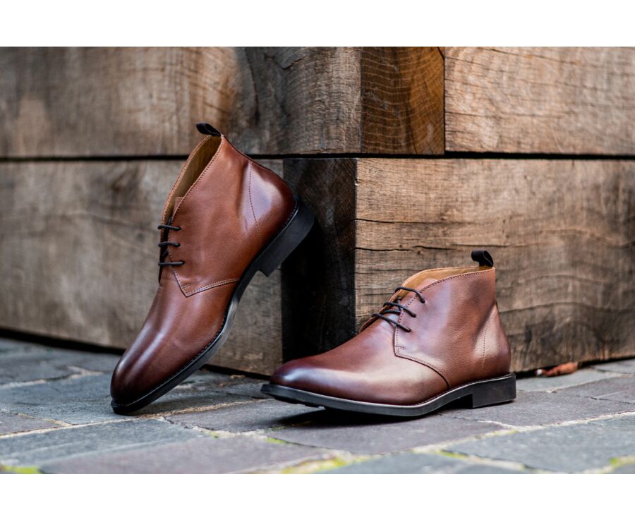 Low boots homme Cognac patiné - WALTON II GOMME CITY