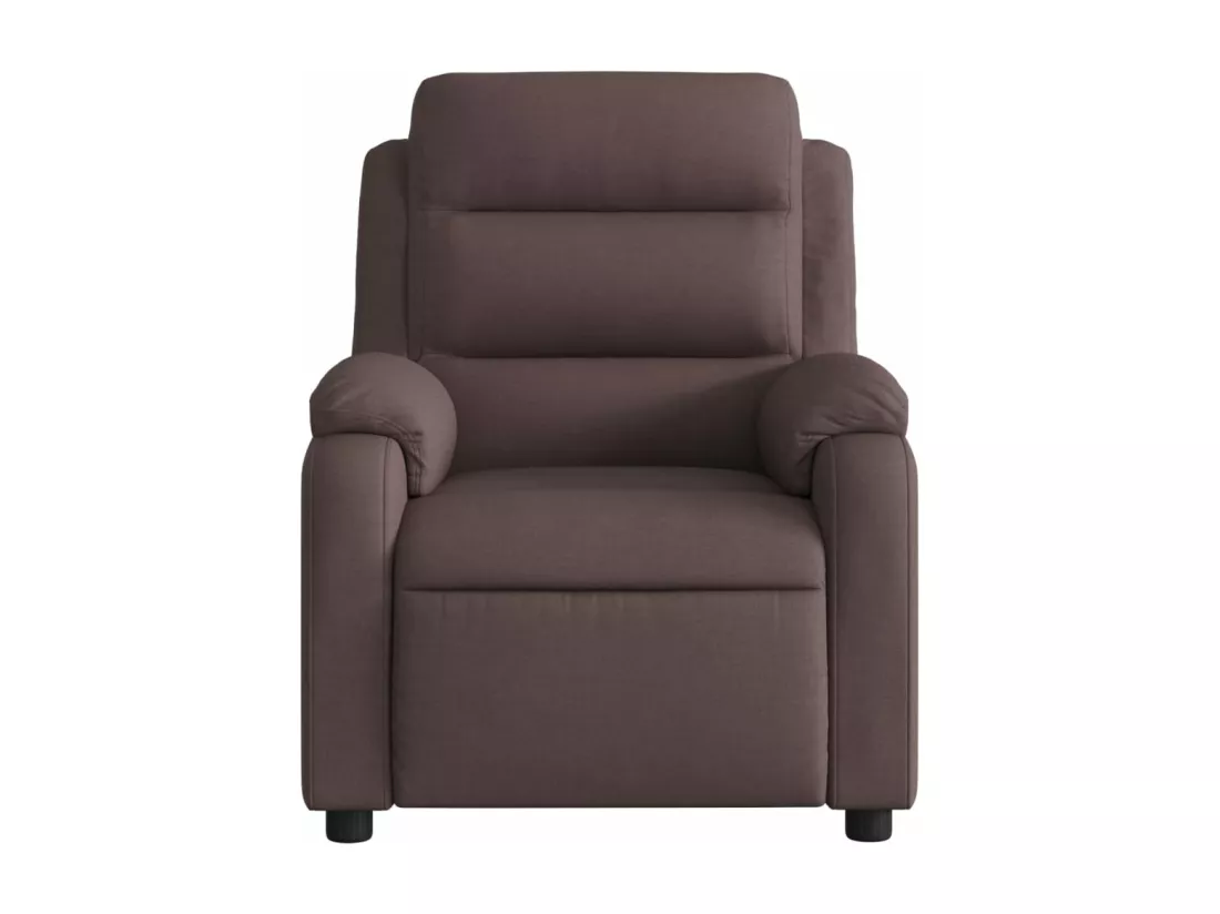 Fauteuil massant inclinable électrique Marron foncé Tissu