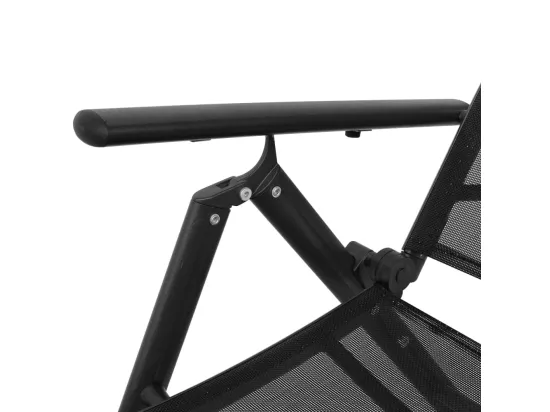 Chaise longue pliable Aluminium Noir