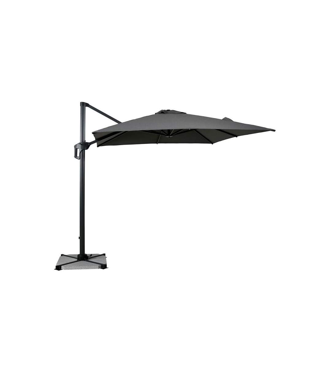 Paris Prix - Parasol Déporté Rotatif grimaud 258cm Gris Foncé