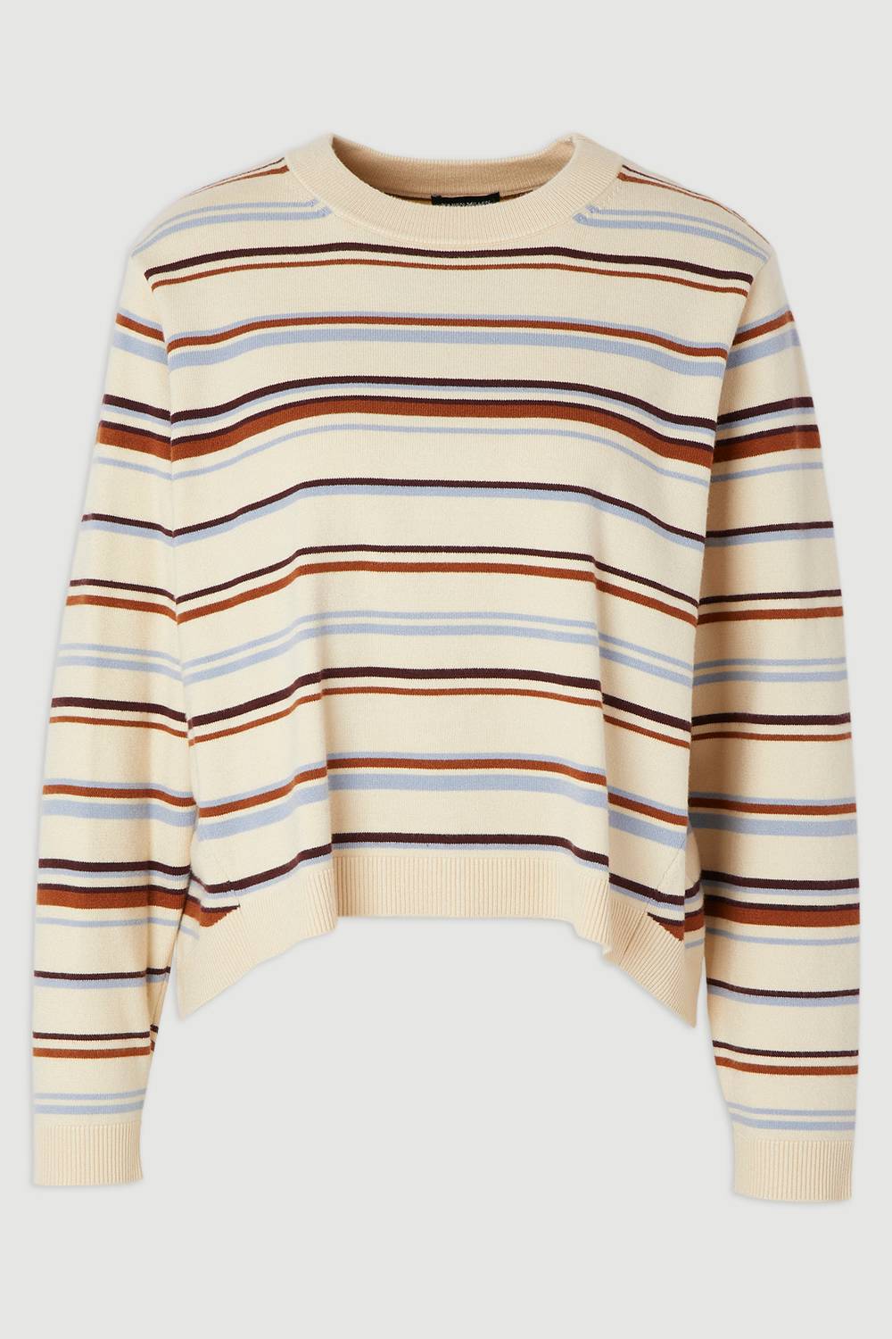 KarenMillen Haut en Maille à Col Rond Rayé Mélange Viscose