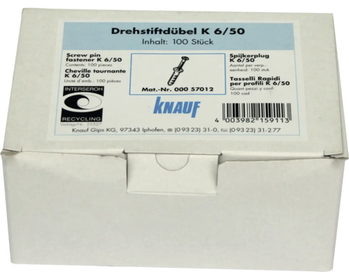 Knauf draaibare deuvel K6/50 Pak = 100 stuks