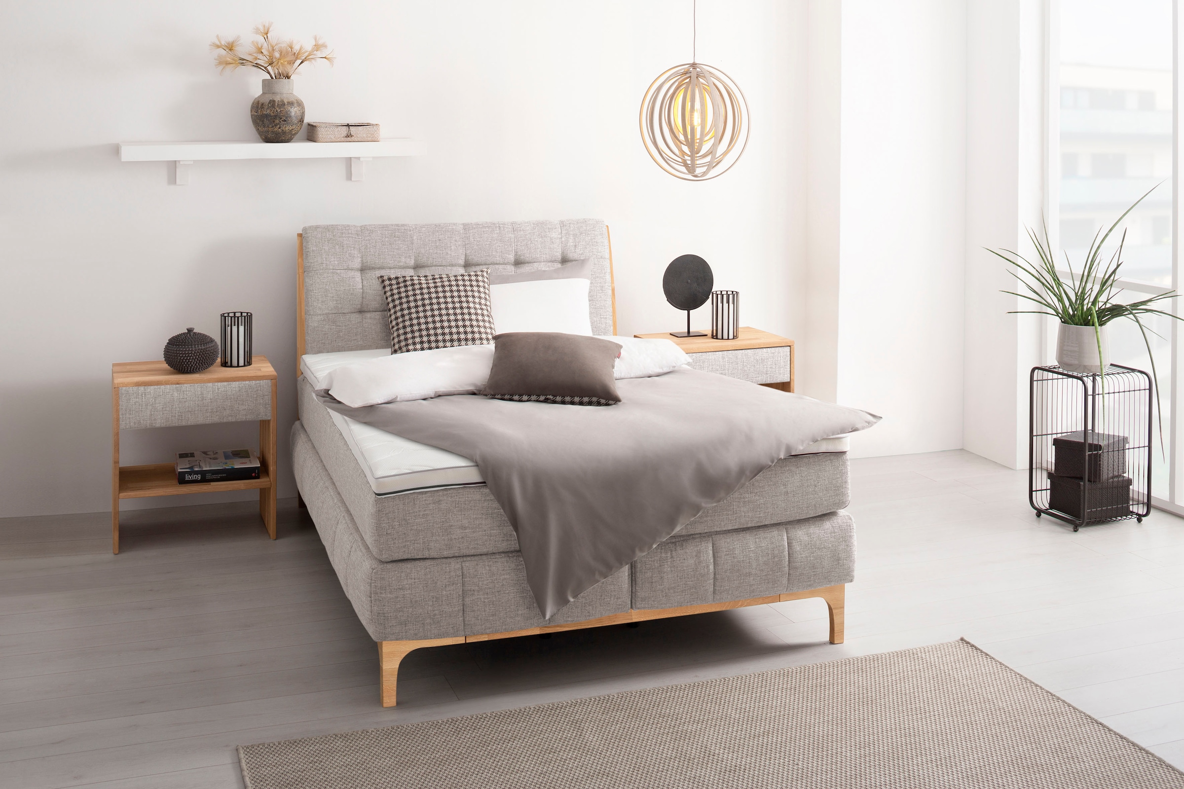GOODproduct Boxspringbett »Jelle« 5 Stk. tlg. zertifizierte, recycelte Bezugsstoffe, verschiedene Ausführungen