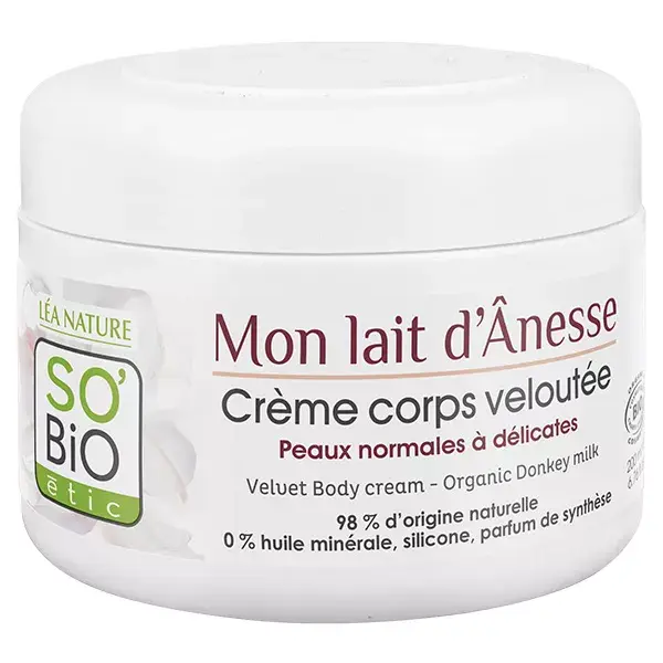 Creme Corporal Nutritivo e Aveludado com Leite de Burra Orgânico So'Bio Étic 200ml