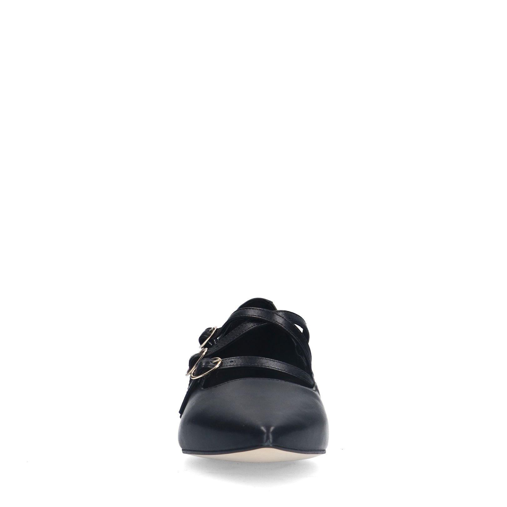 Zwarte leren loafers met hak