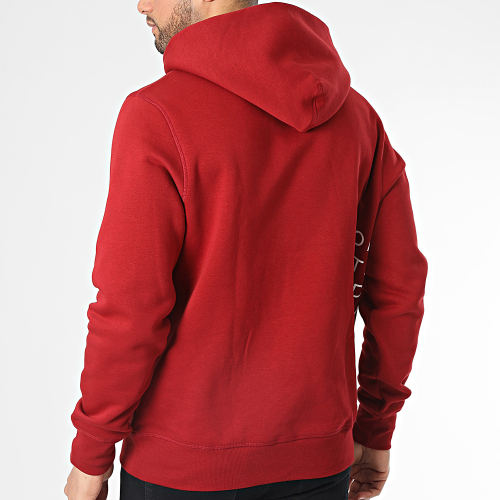 Sweat Capuche Off Placement Text 9303 Bordeaux