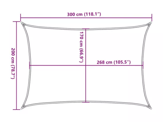 Voile d'ombrage sable 3x2 m 100 % polyester oxford