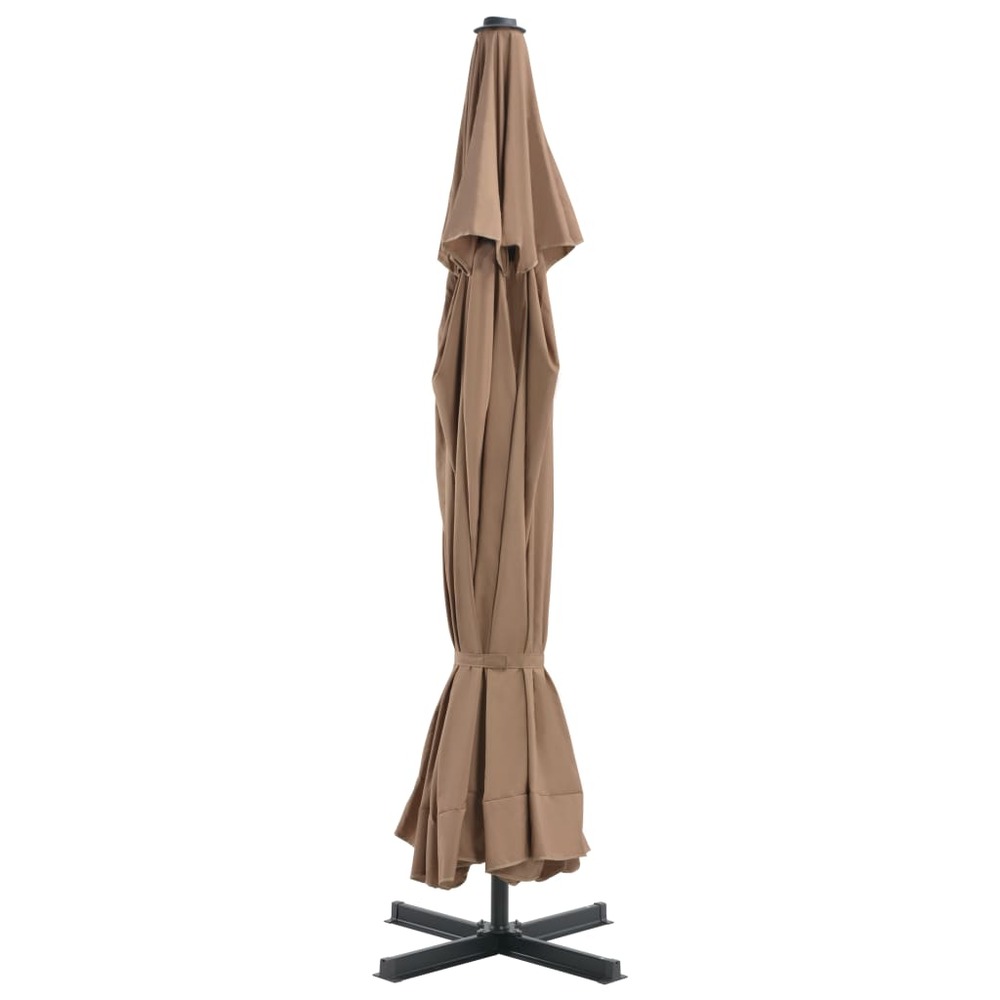 Parasol d'extérieur avec poteau en aluminium 500 cm taupe