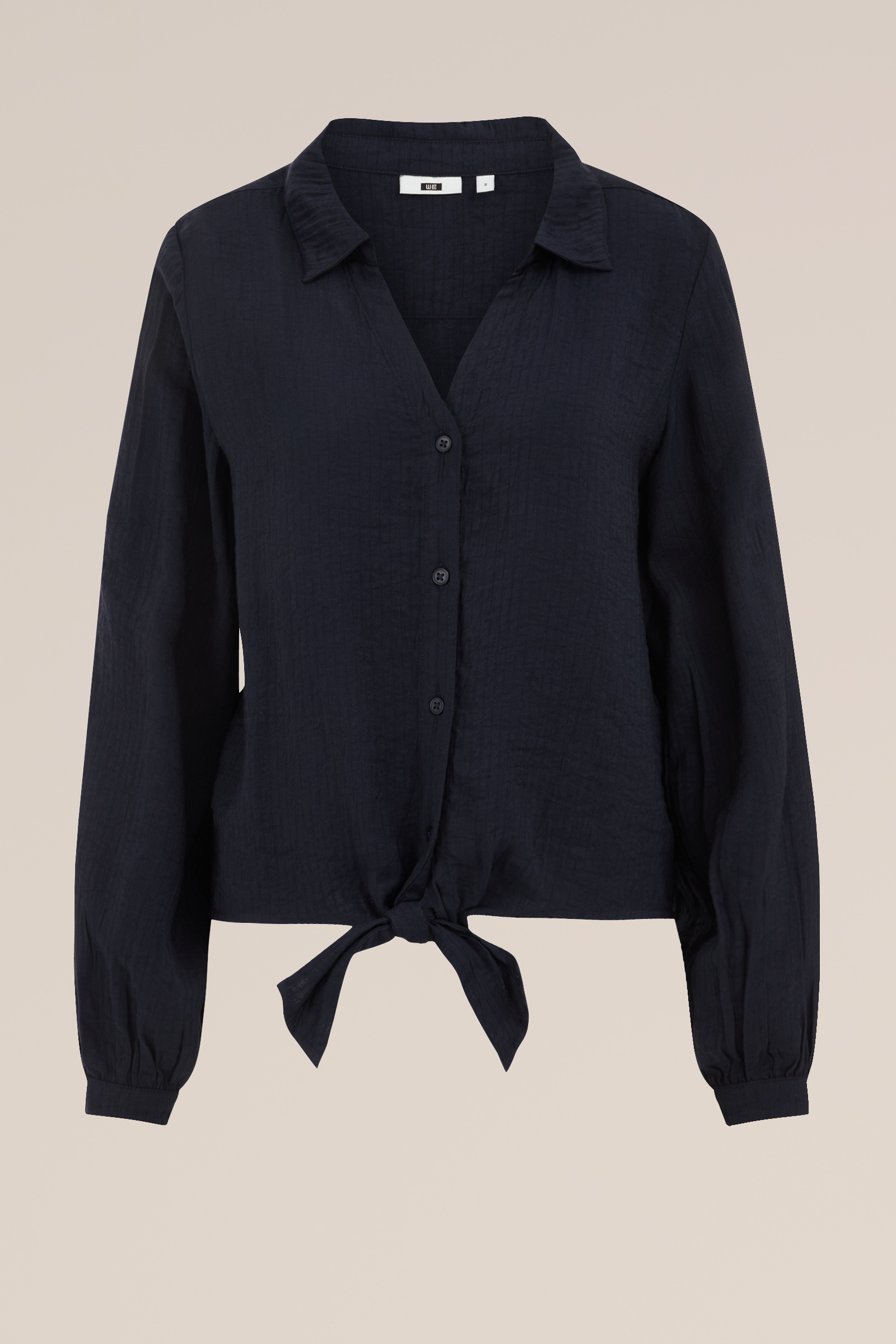 blouse met structuur WE Fashion Donkerblauw