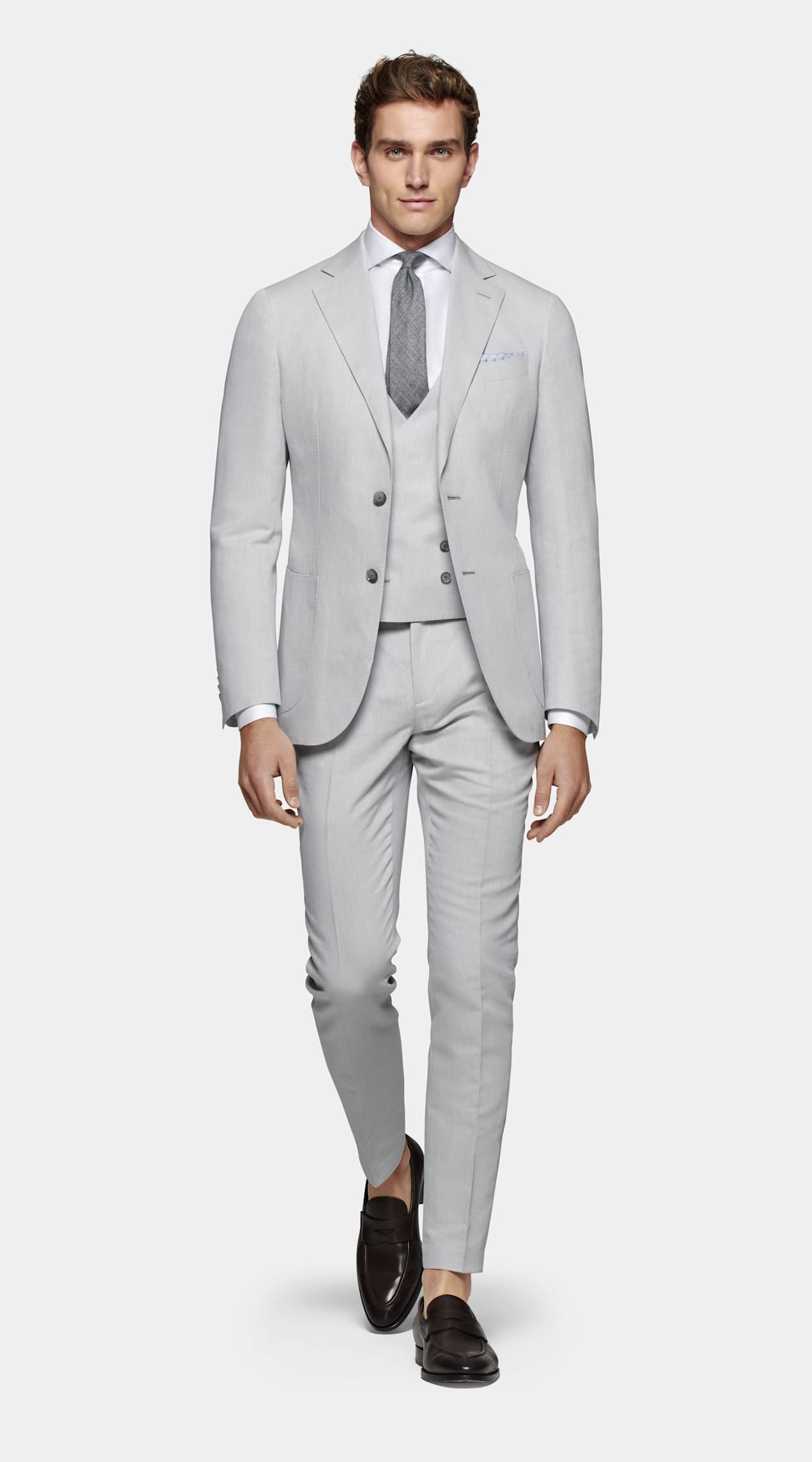 Gilet de costume gris clair