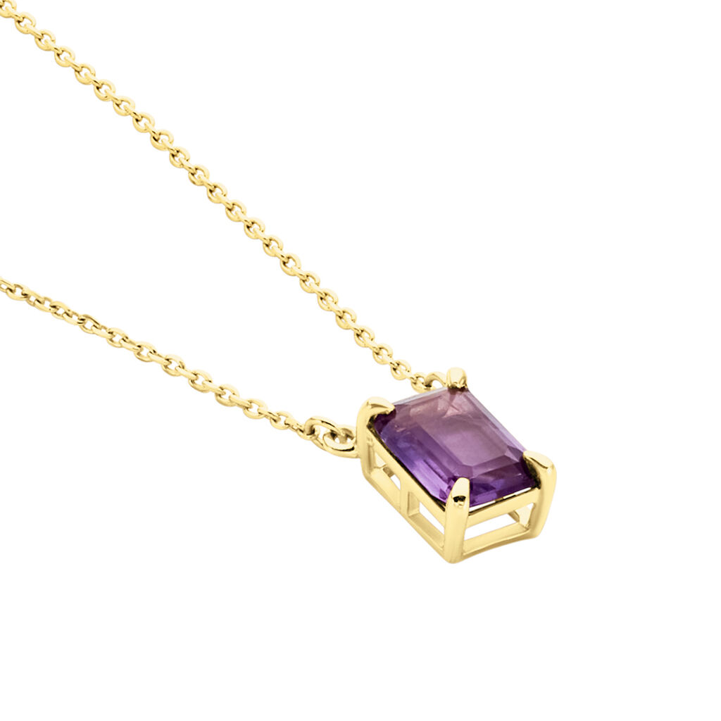 Collier Nottingham Or Jaune Améthyste
