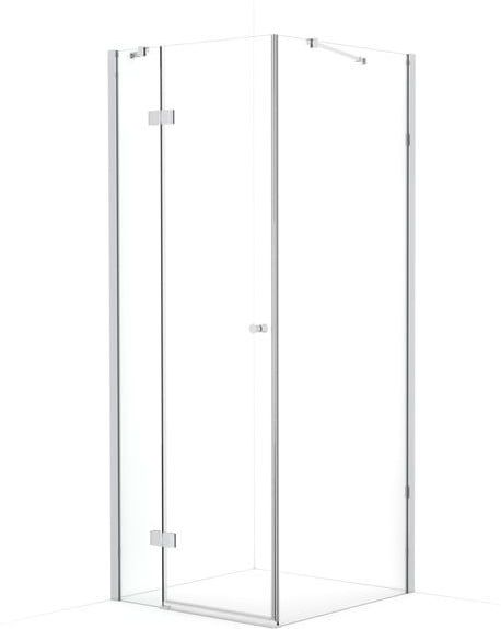 Amber Douchecabine | 80x70 cm Chroom Helder glas Draaideur Rechthoek
