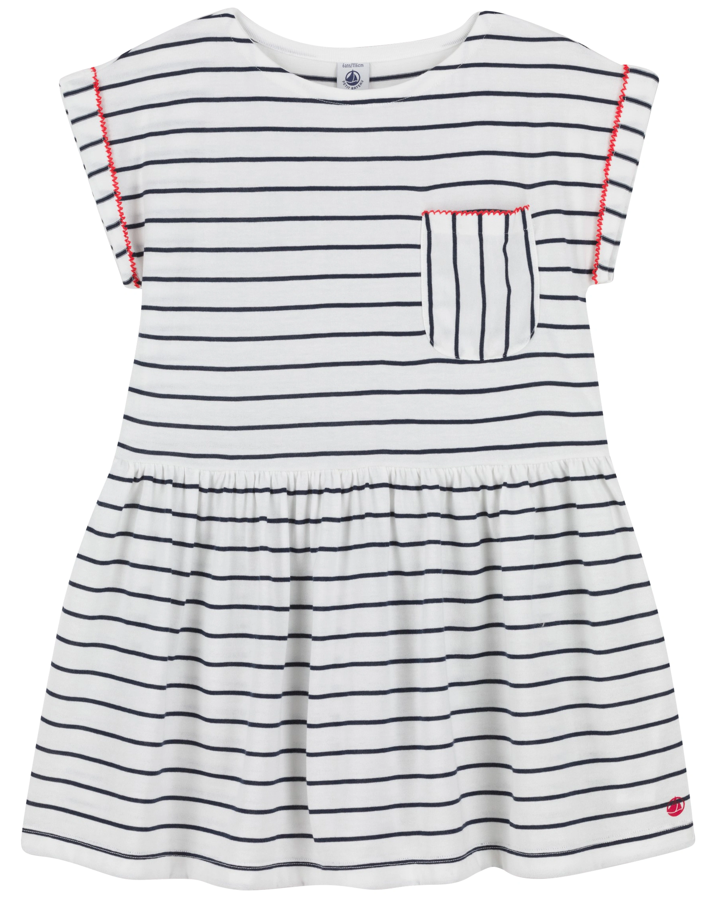 Jersey-Kurzarmkleid BOLY in marshmallow/smoking