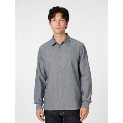 Herrenhemd Flanell, Blaumelange