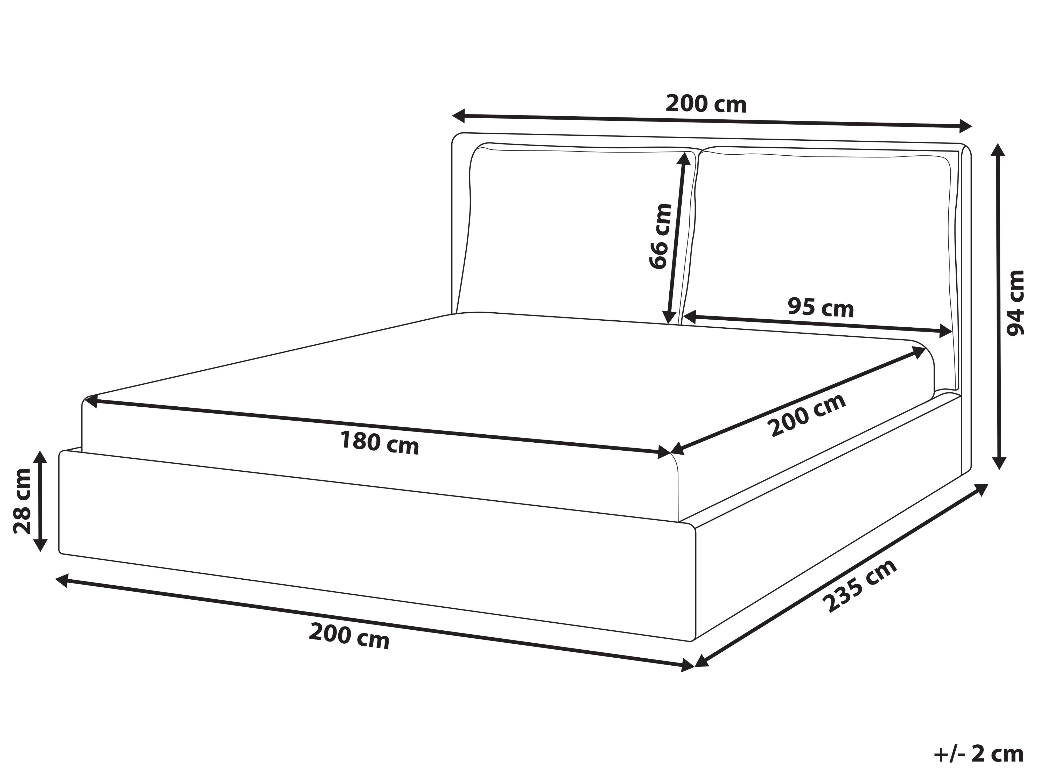 Waterbed Fluweel BAJONNA 180 x 200 cm Taupe