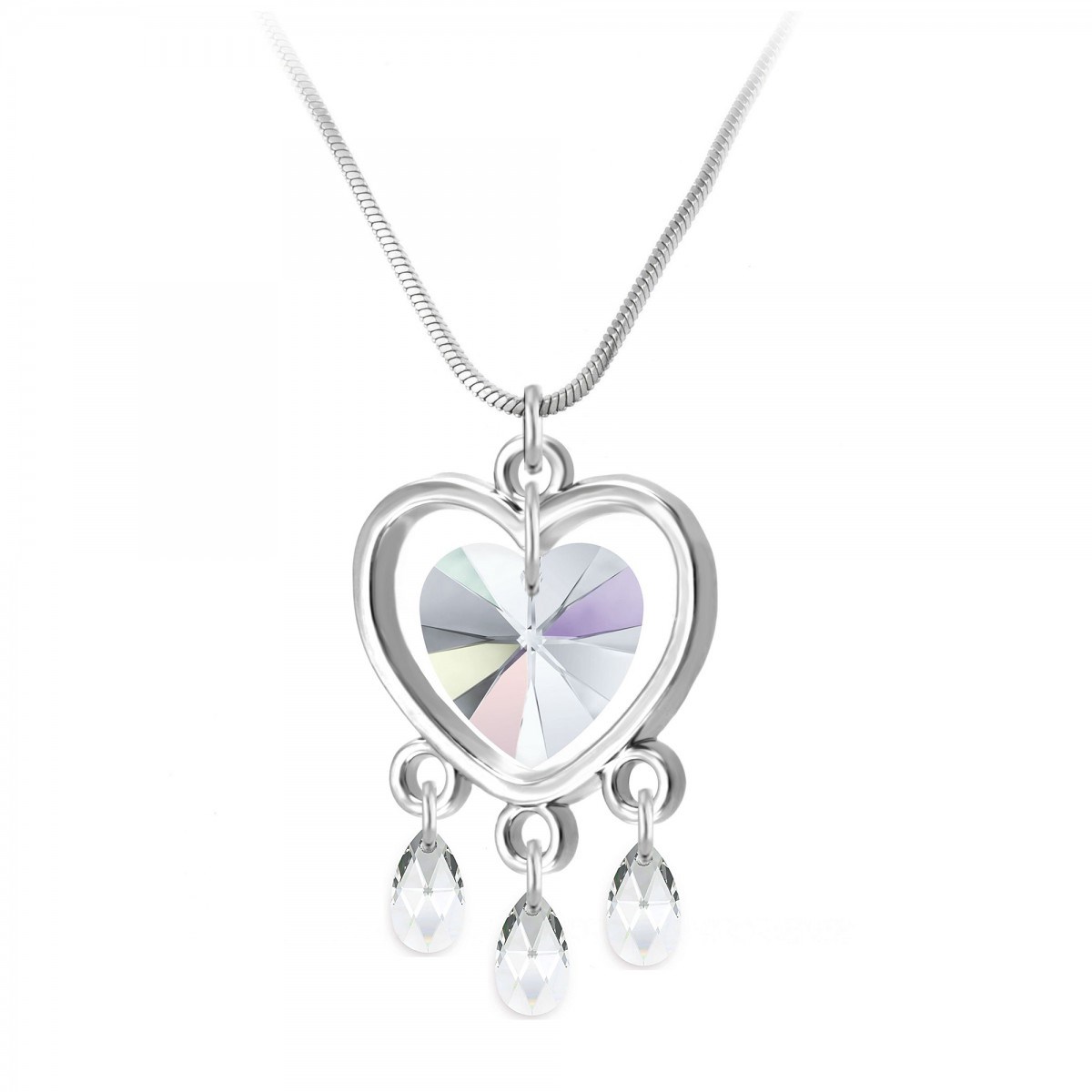 Collier coeur SC Crystal orné de Cristaux scintillants