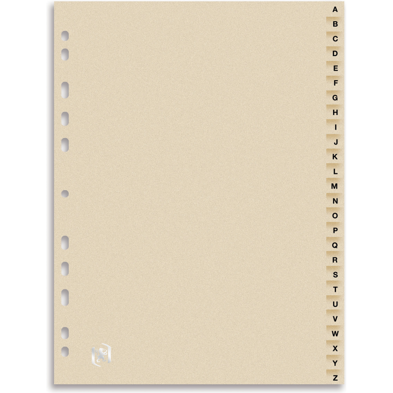 Intercalaires alphabetiques A4 26 positions carte forte 240g beige