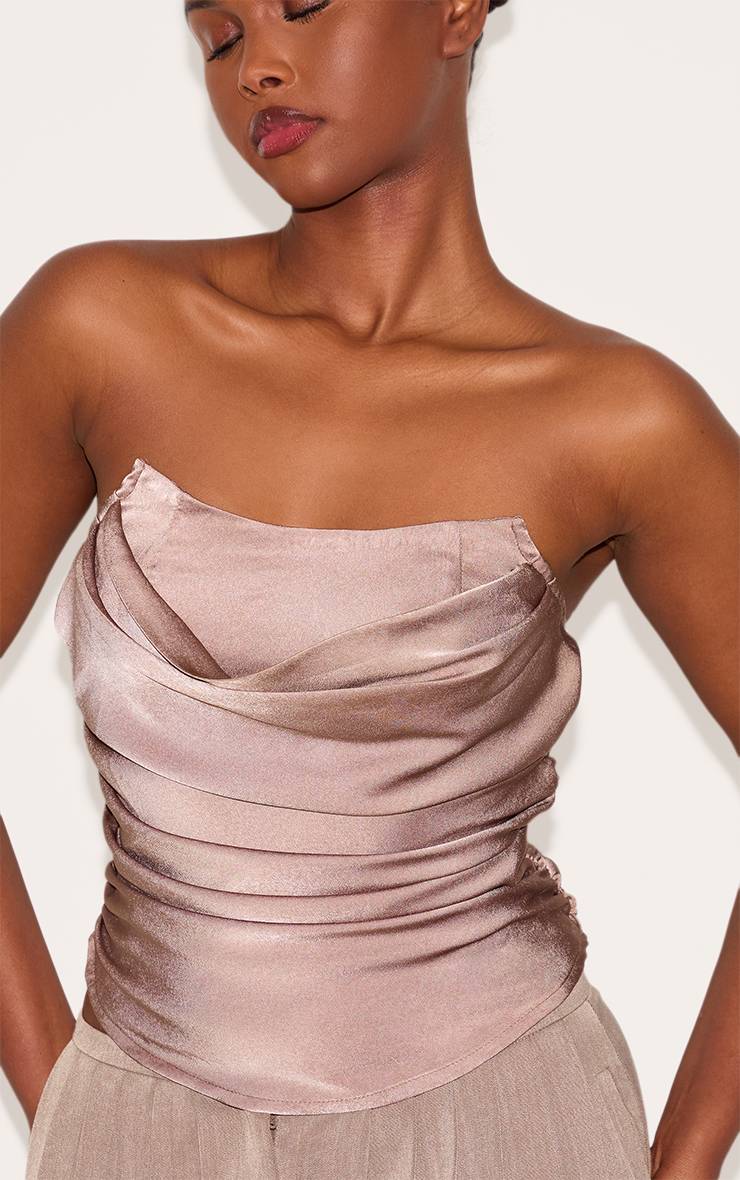 Champignon Corset Froncé En Satin