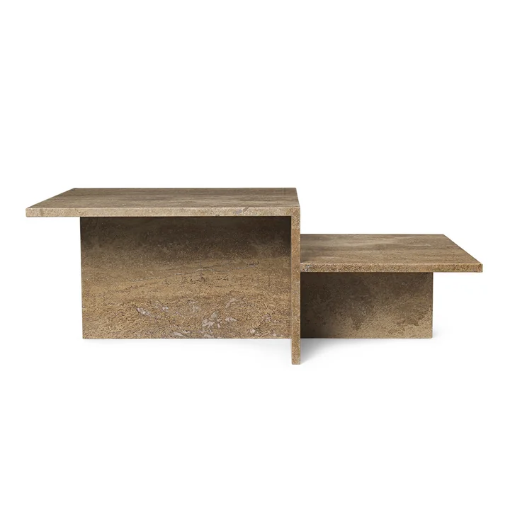 Ferm Living - Distinct Couchtisch, Travertin-Stein