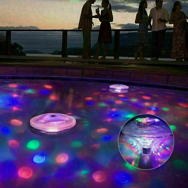 (Ø11cm) Schwimmendes LED Pool Licht Bunte Badewannen Lampe (Batteriebetrieben) - Transparent