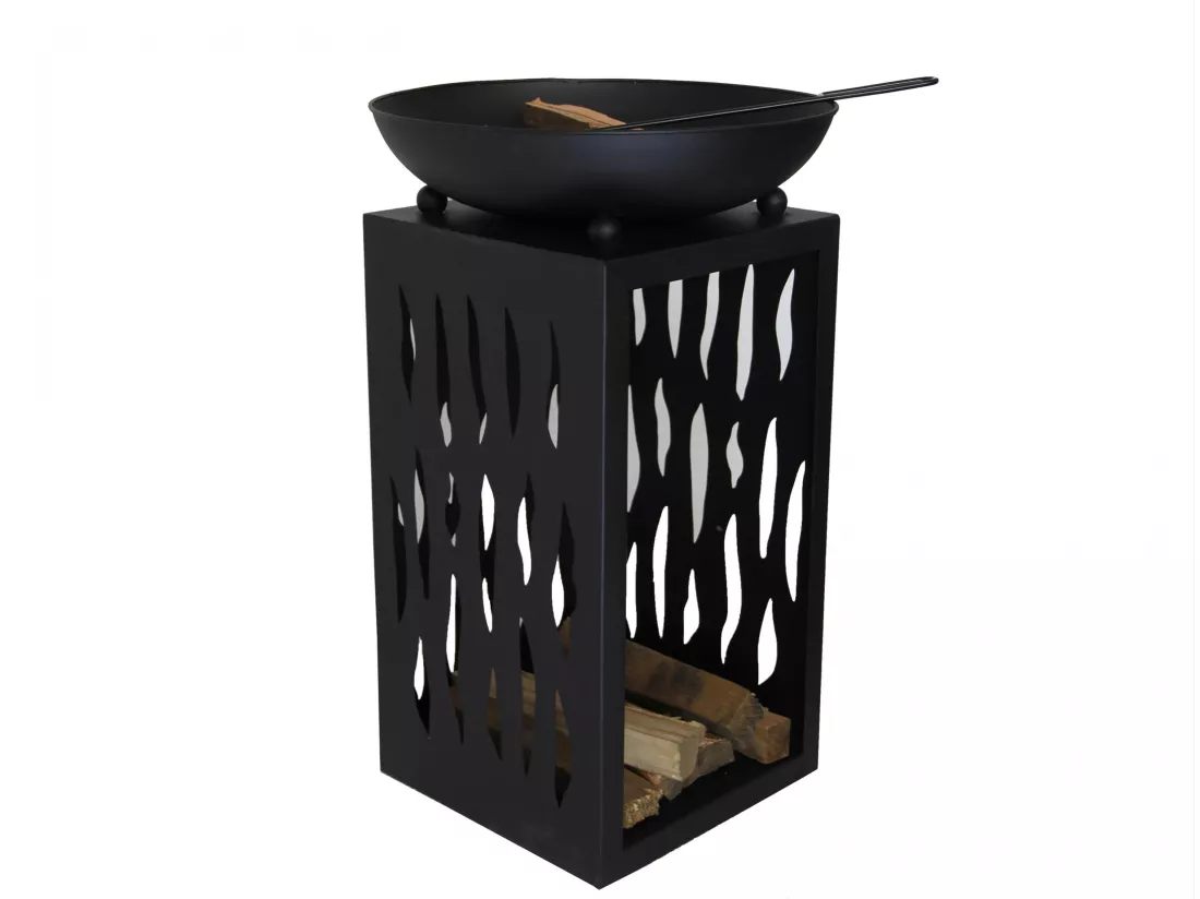 Barbecue au design élégant avec grill chromé en acier noir